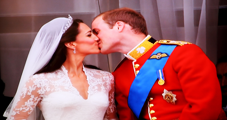 prince william and kate kissing. Prince William kisses Kate,